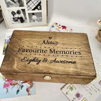 Personalised Wooden Favourite Memories Keepsake Box, 6 of 9