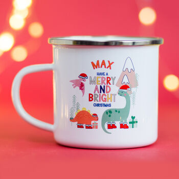 Merry And Bright Dinosaur And Friends Christmas Mug, 2 of 5