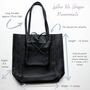 Navy Soft Leather Tote Shopper, thumbnail 9 of 11