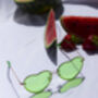 Green Rimless Colour Tint Heart Sunglasses, thumbnail 3 of 7