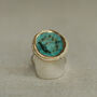 Large Round Turquoise Reef Adjustable Ring, thumbnail 3 of 4