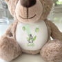 Personalised Animal Alphabet Brown Baby Teddy Bear, thumbnail 3 of 10