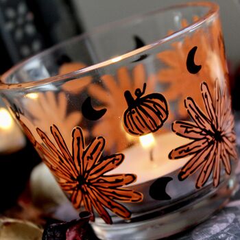 Floral Pumpkin Hand Painted Candle Holders, 3 of 6