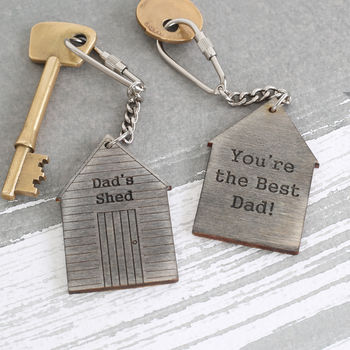 Personalised Fathers Day Gift Dad's Shed Keyring, 4 of 4