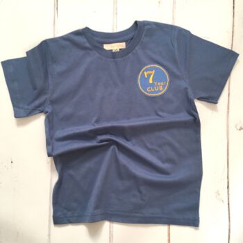 Personalised Embroidered Kids Birthday T Shirt Organic, 5 of 7
