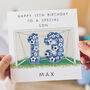 Personalised 13th Birthday Football Card, thumbnail 1 of 3