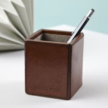 Personalised Leather Pen Pot, 3 of 4