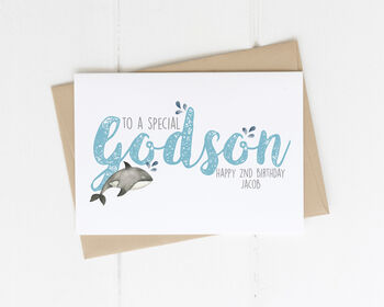 Personalised Boys Whale Birthday Card, 5 of 8
