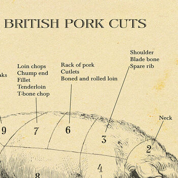 British Pork Butcher Cut Chart, 4 of 8