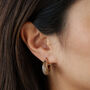 Medium Organic Resin Hoop Earrings In Gold Plating, thumbnail 3 of 9