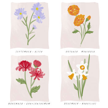 Family Meadow Birth Flower Print, 3 of 4