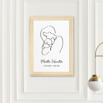Personalised Line Art New Mum And Baby's Love Print, 10 of 12