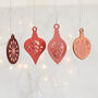 Christmas Tree Decoration Set, Pink With Rose Gold, thumbnail 4 of 4