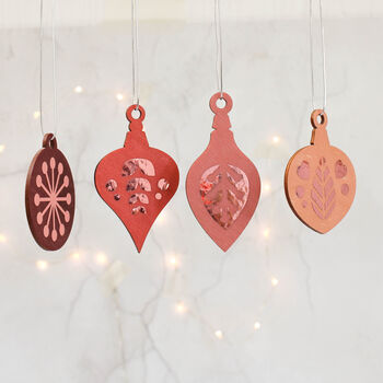 Christmas Tree Decoration Set, Pink With Rose Gold, 4 of 4