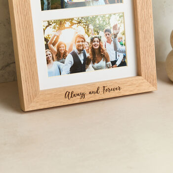 Personalised Solid Oak Triple Mount Photo Frame, 4 of 6