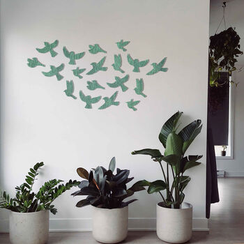 Wooden Flying Birds Flock Wall Decor For Modern Homes, 10 of 12