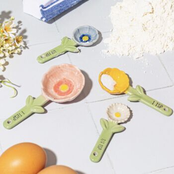 Ceramic Pot With Flower Measuring Spoons, 2 of 4