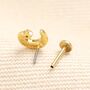 Stainless Steel Crystal Star And Moon Piercing Earring, thumbnail 3 of 3