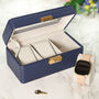 Luxury Blue Faux Leather Trio Watch Box, thumbnail 4 of 11