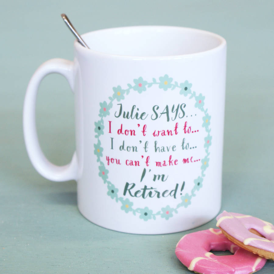 personalised flower retirement mug by sparks living