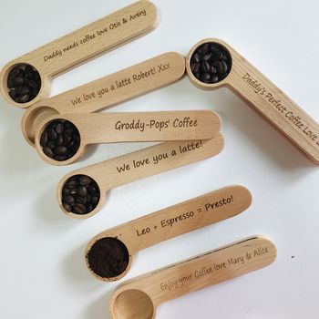 Personalised Measuring Coffee Scoop With Clip, 6 of 11