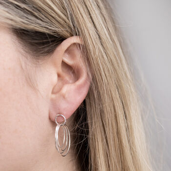 Sterling Silver Hoola Hoop Studs, 2 of 5