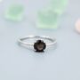 Genuine 1 Ct Smoky Quartz Ring In Sterling Silver, thumbnail 5 of 12