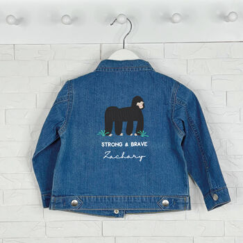 Gorilla Personalised Baby/Kids Denim Jacket, 2 of 3