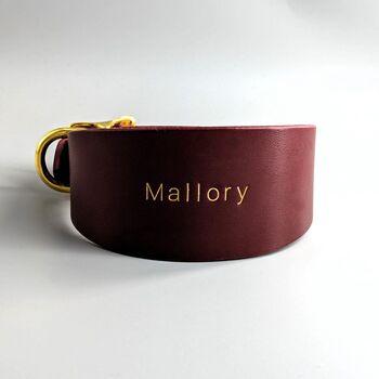 Dark Blue Leather Whippet Collar Can Be Personalised, 8 of 8