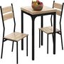 Three Pieces Compact Dining Table Two Chairs Set Wooden, thumbnail 1 of 12