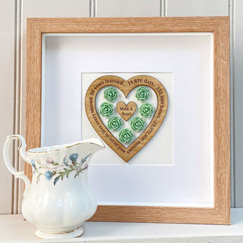 20th Anniversary Personalised China And Oak Heart, 4 of 6