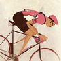 Personalised Vintage Cyclist Bike Art Print Gift, thumbnail 4 of 8