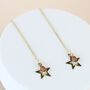 Simple Star Threader Chain Earrings, thumbnail 2 of 3