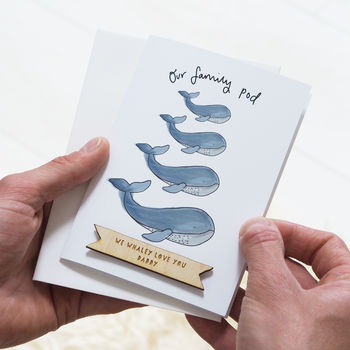 Personalised Whale Family New Baby Card, 2 of 6