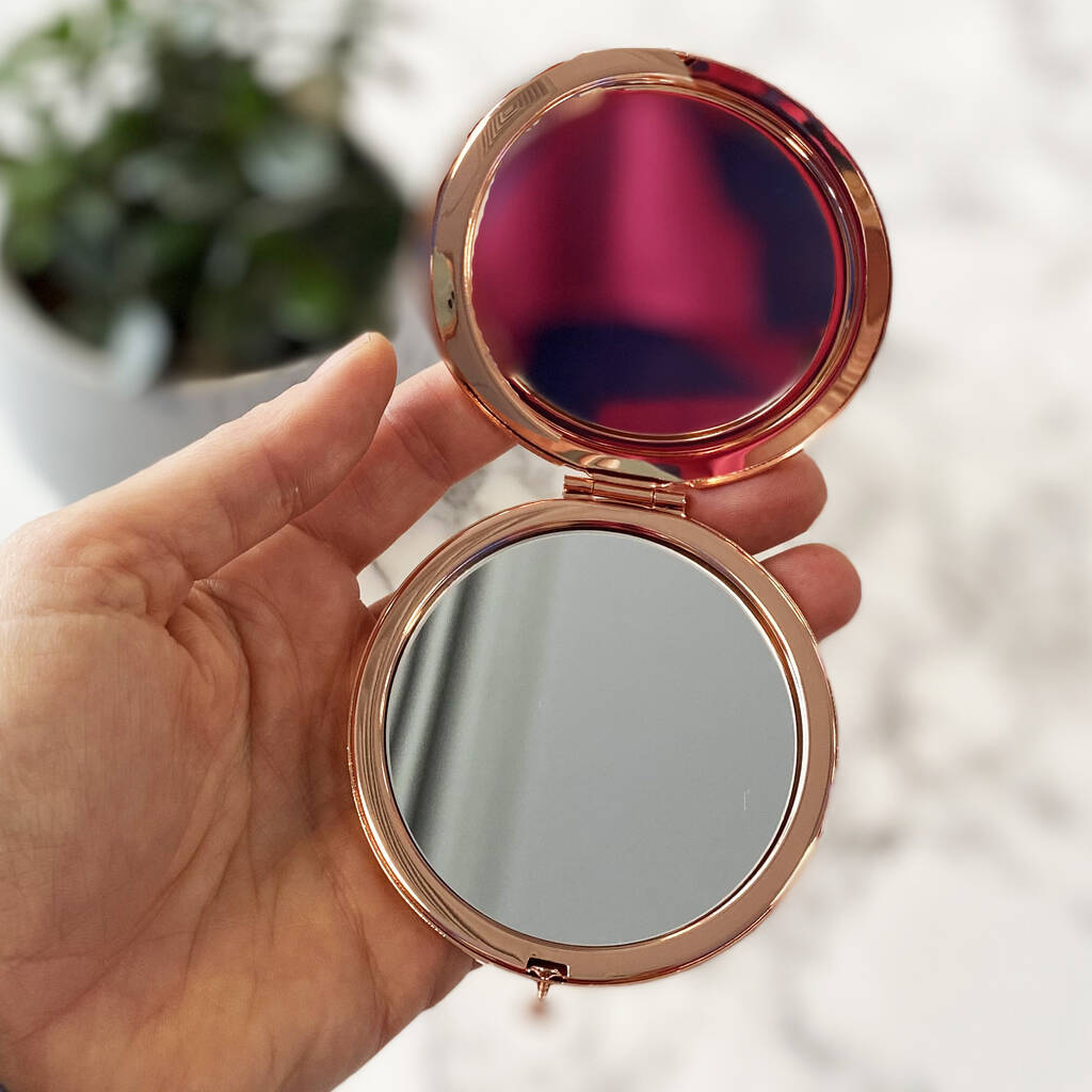 Personalised Rose Gold Compact Mirror By Perfect Personalised Gifts ...