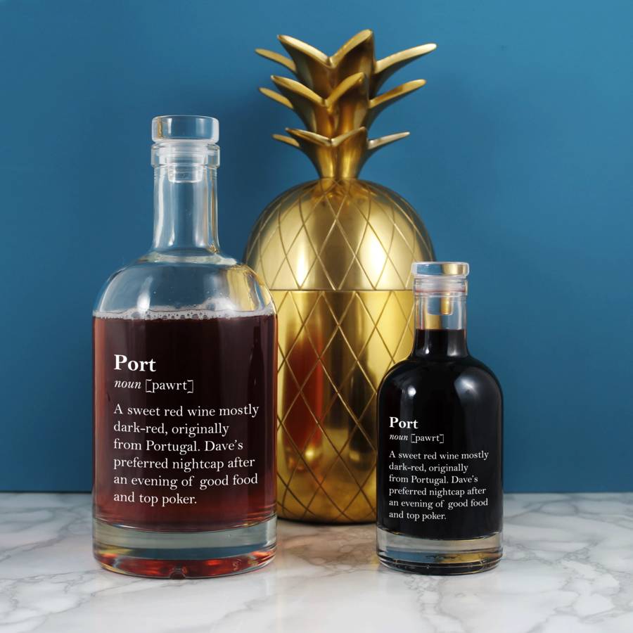 funny personalised port definition decanter by copper and sable
