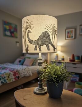 Dinosaur Linen Lampshade, 2 of 6