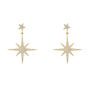 Petite Star Burst Drop Earring Gold Plated Silver, thumbnail 3 of 6