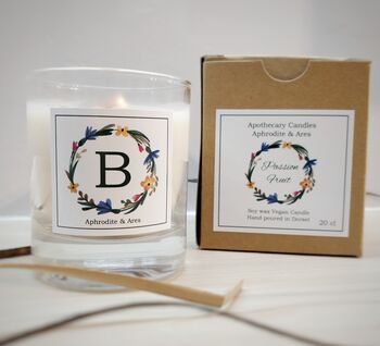 Alphabet Vegan Candle With Wood Wick For Friends, 3 of 8