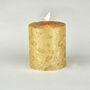 G Decor Adeline Gold Metallic Textured Pillar Candle, thumbnail 2 of 7