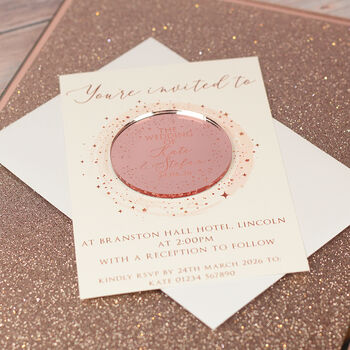 Sparkly Circle Wedding Invitation Magnet, 3 of 9