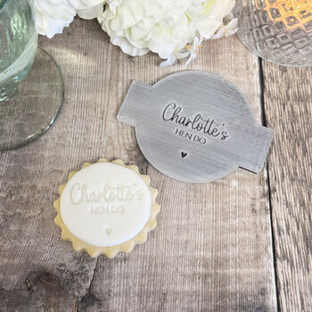 Personalised Acrylic Hen Night Party Icing Embosser Stamp For Icing, 2 of 4