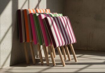 Hand Painted Upholstered Linen Headboard Stripe Print, 3 of 12