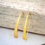 Tapered Bar Sterling Silver Elliptical Hoop Earrings, thumbnail 10 of 12