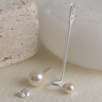 Floating Pearl Sterling Silver Ear Cuff, 3 of 4