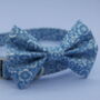 Blue Floral Print Dog Bow Tie, thumbnail 2 of 6