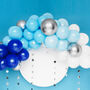 Blue And Silver Balloon Arch, thumbnail 1 of 5