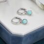 Sterling Silver Dangling Green Opal Hoop Earrings, thumbnail 8 of 12