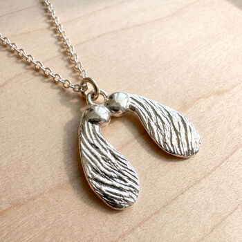 Sycamore Seed Solid Silver Necklace, 3 of 6