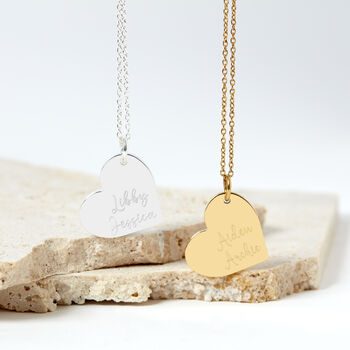 Personalised Couples Names Gold Plated Heart Necklace, 3 of 12